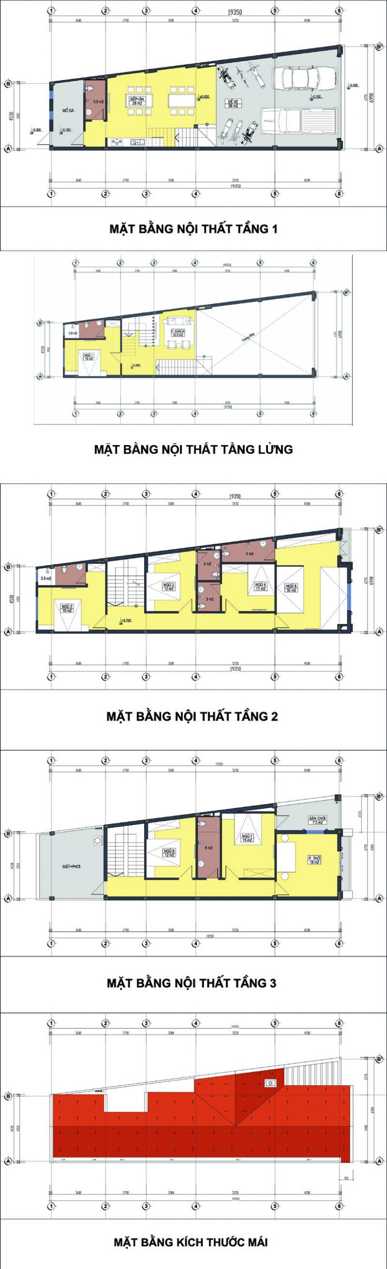 Mẫu thiết kế nhà thóp hậu 3 tầng có nóc